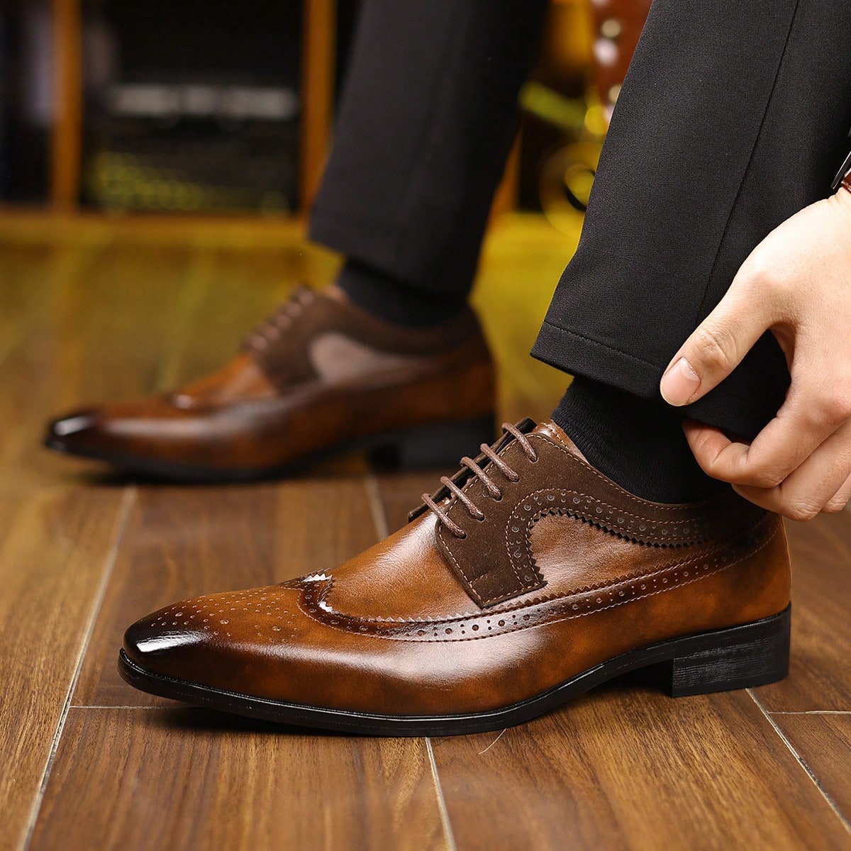 Wingtip Brogue Lace‑Up Dress S - огляд і ціна Formal Men Daily Wear Footwear