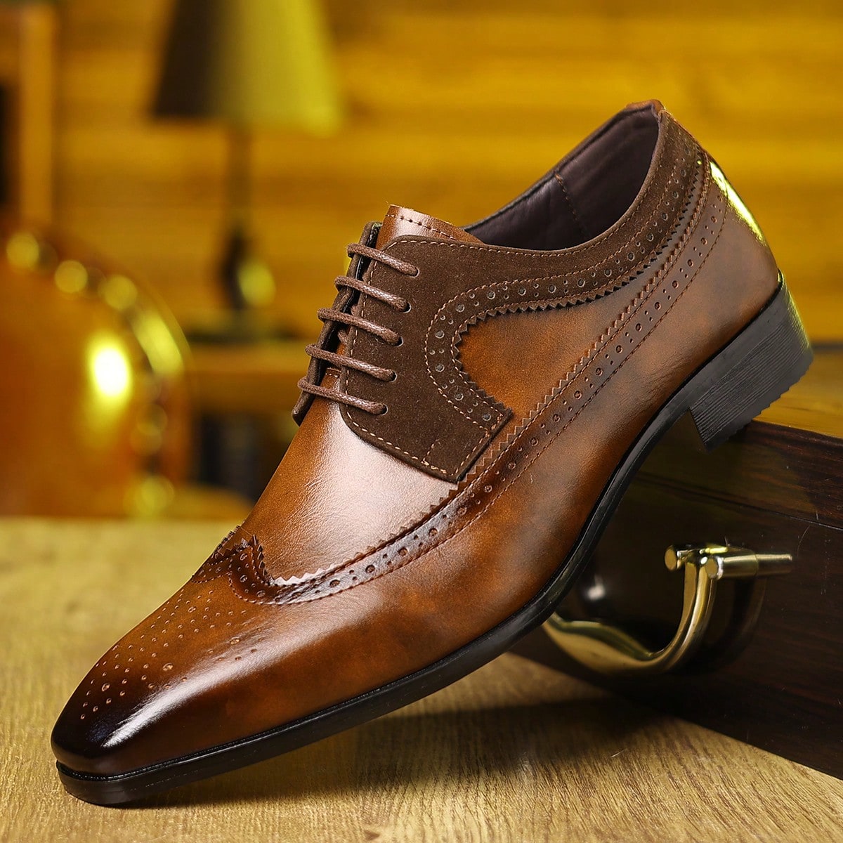 Wingtip Brogue Lace‑Up Dress S - огляд і ціна Formal Men Daily Wear Footwear