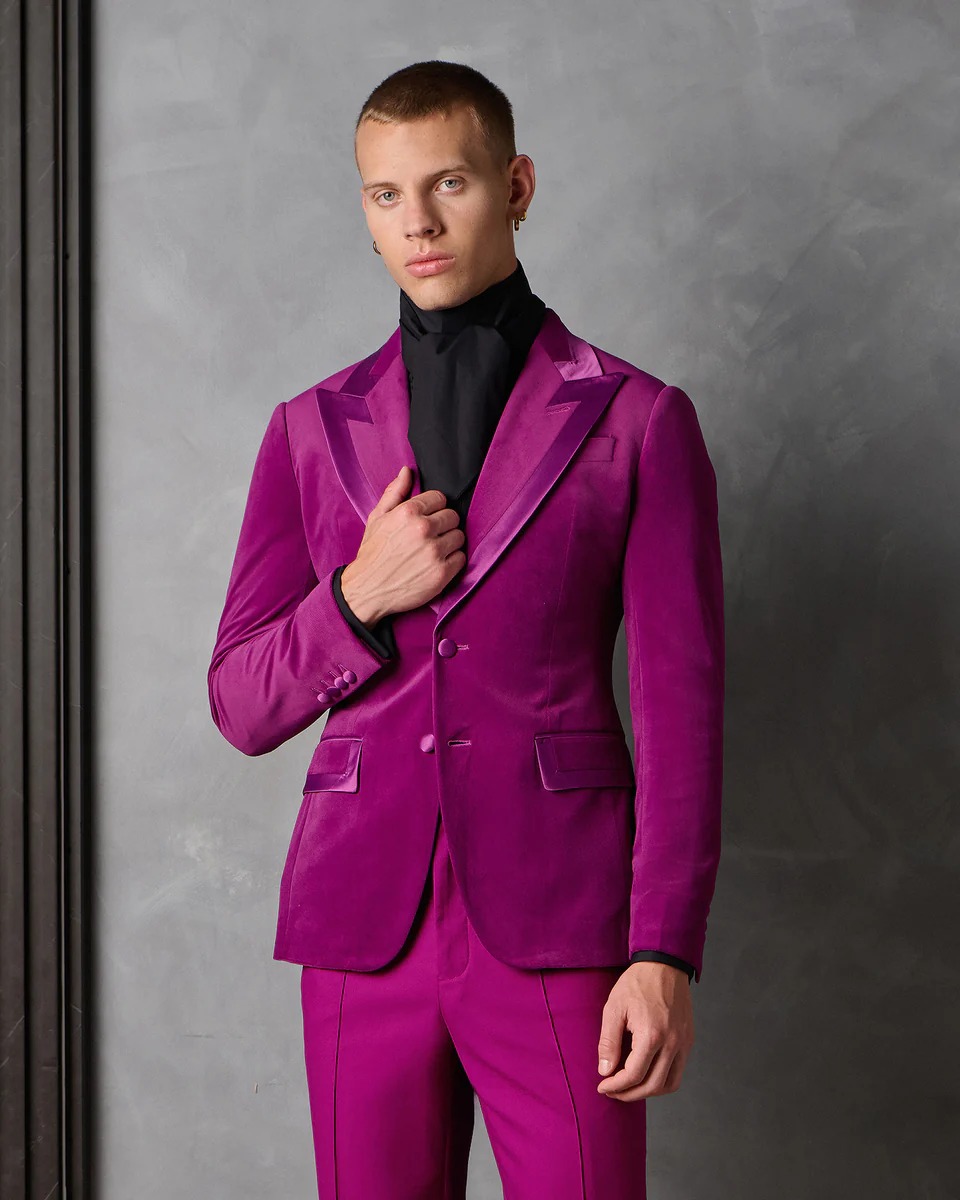 Chic Man Wedding Tuxedos Velve - огляд і ціна Men Formal Wear Modern