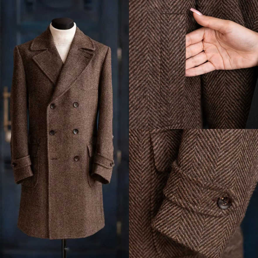 Modern Men Herringbone Overcoa - огляд і ціна Men Formal Wear Modern