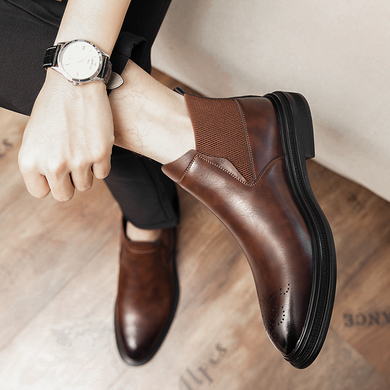 High-top leather shoes are ver - огляд і ціна Men Formal Wear With Boots
