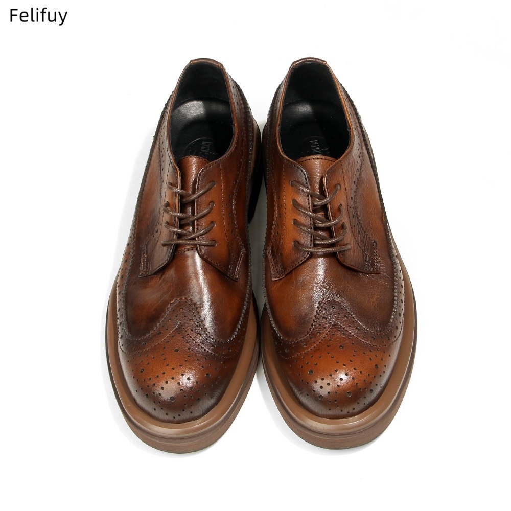 Black Derby shoes Vintage carv - огляд і ціна Men Formal Wear All Black
