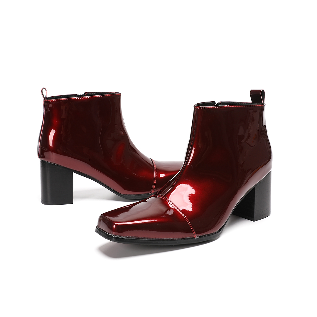 Male Red Genuine Leather High  - огляд і ціна Men Formal Wear With Boots