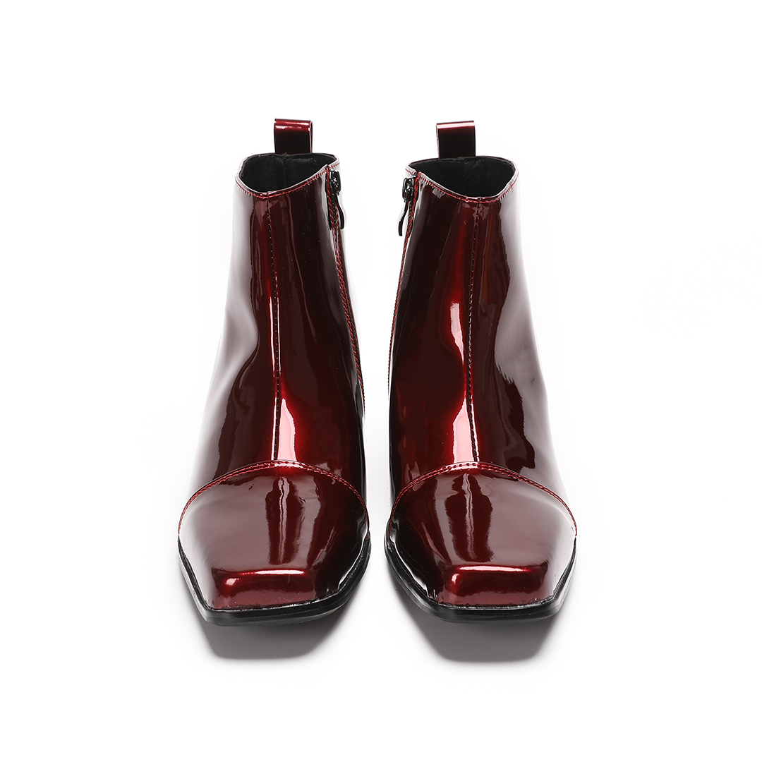 Male Red Genuine Leather High  - огляд і ціна Men Formal Wear With Boots