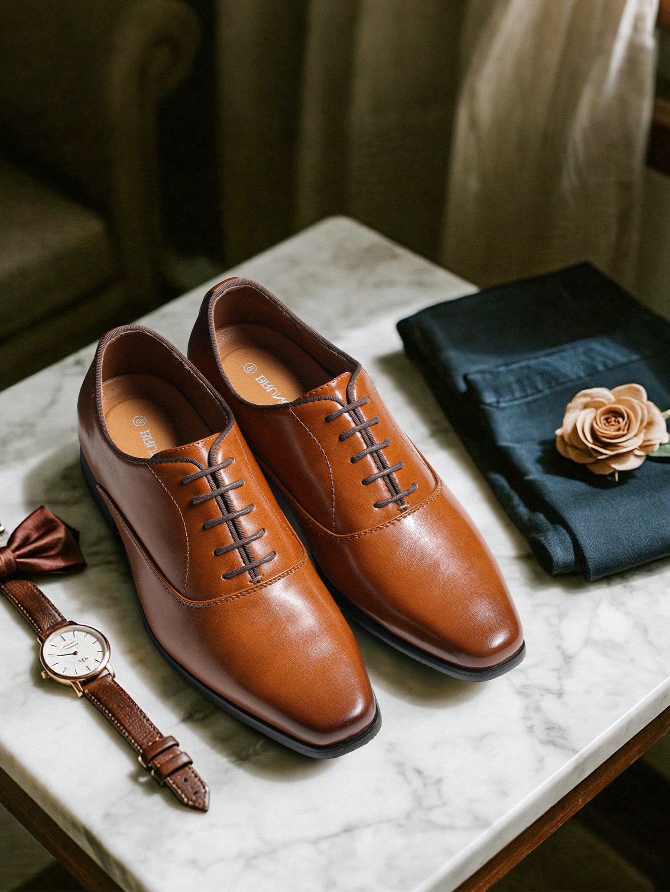 Brown Oxford Dress Shoes for M - огляд і ціна Formal Men Daily Wear Footwear