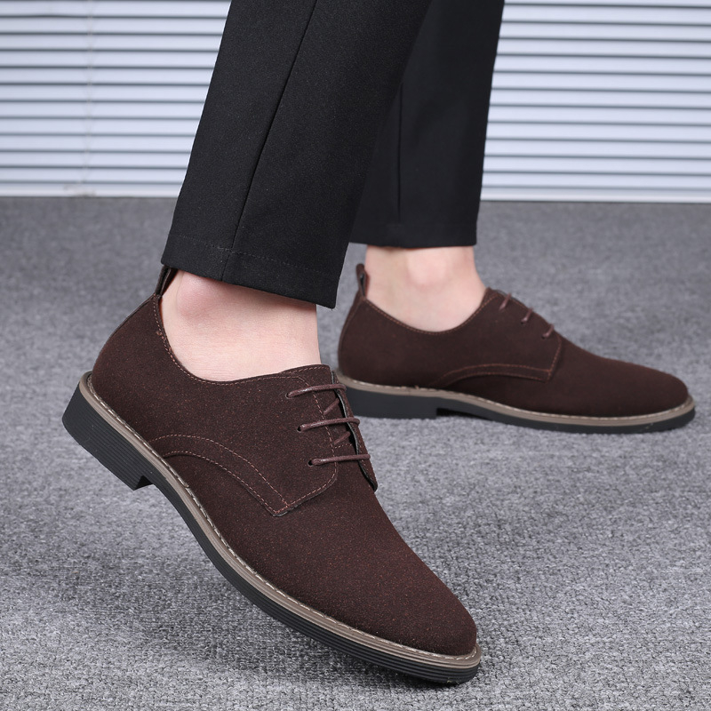Mens Navy Blue Suede Leather O - огляд і ціна Formal Men Daily Wear Footwear